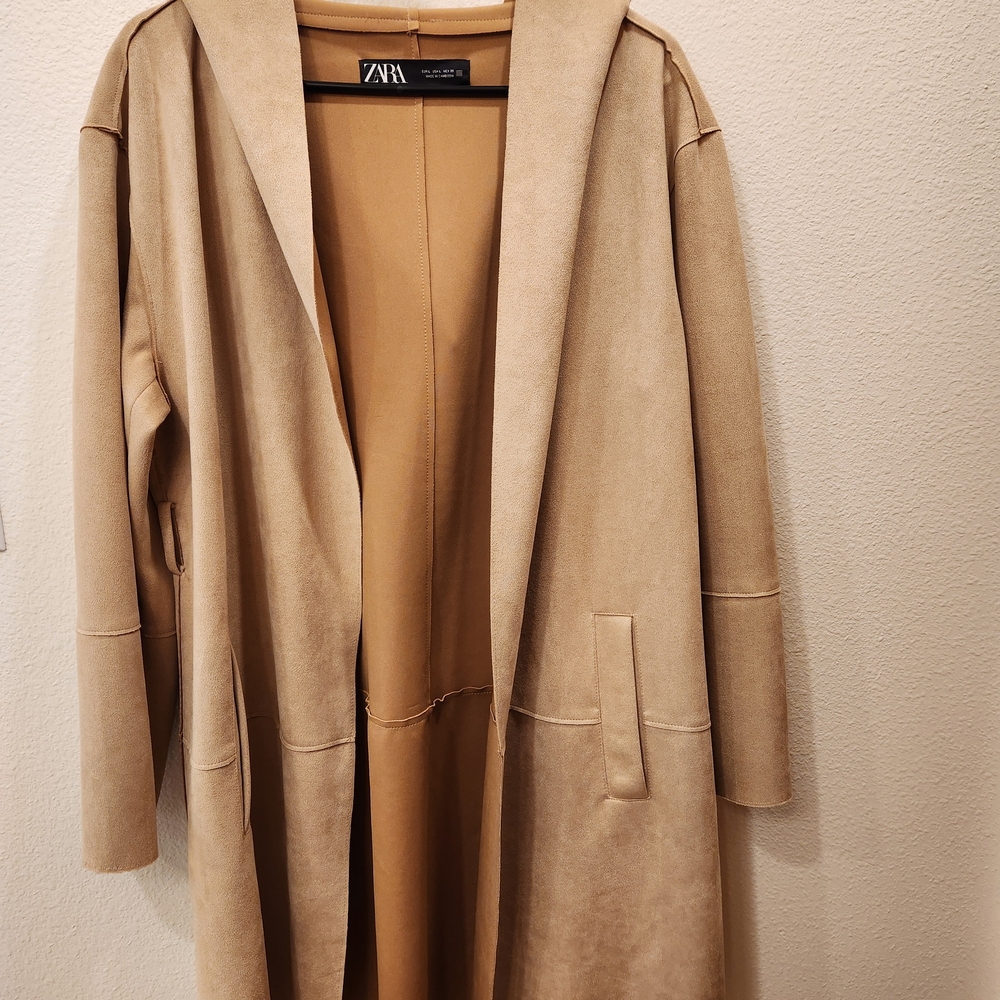 Zara Women's Faux Suede Trench Coat